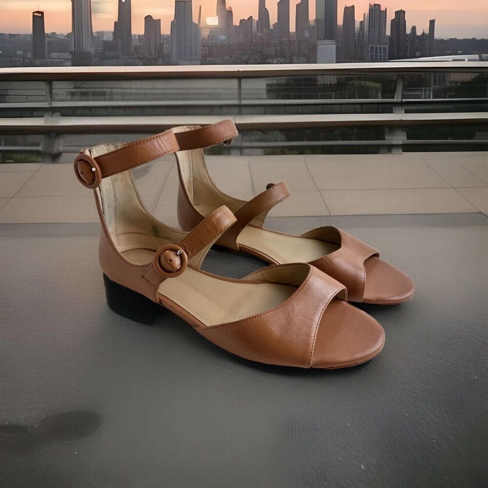 Ann Taylor Ivette Open Toe 3 Straps Mary Jane Flat , Aged Cooper, SZ 11, 47-43
